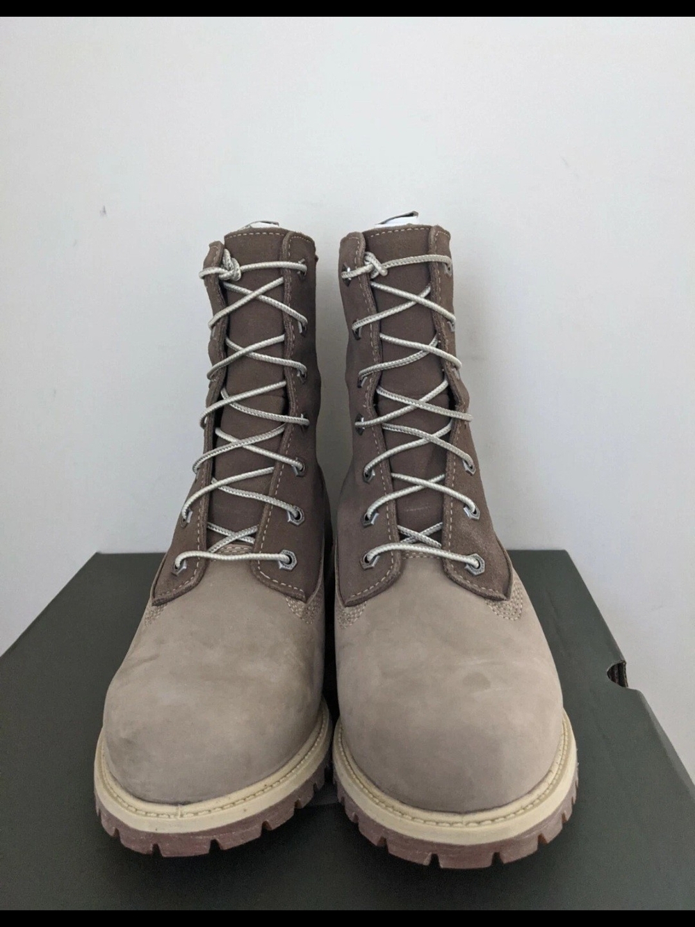 Timberland Taupe and Chocolate Lace-Up Work Boots